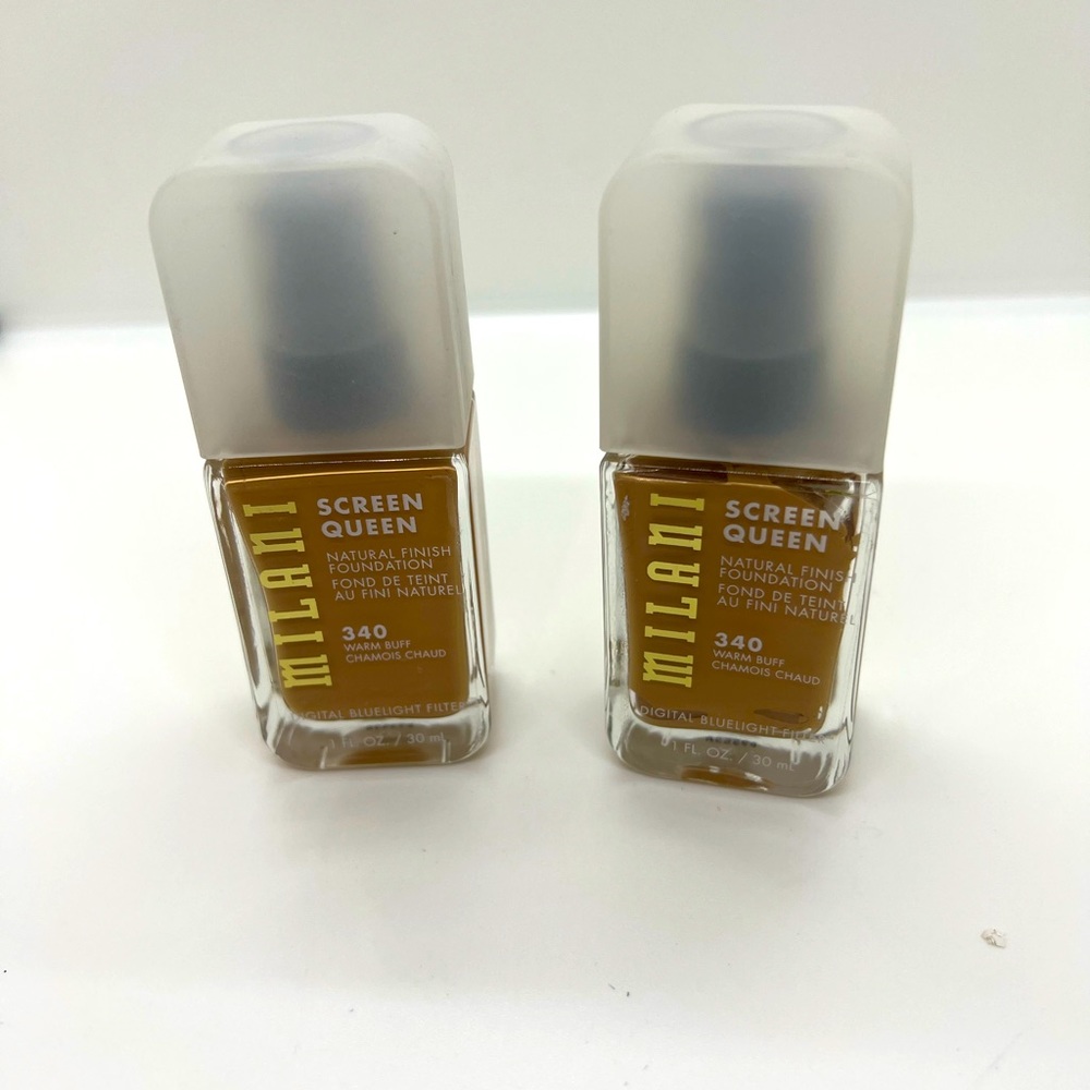 Lot Of 2 Milani Screen Queen Natural Finish Foundation (1oz/30ml) 340 Warm Buff